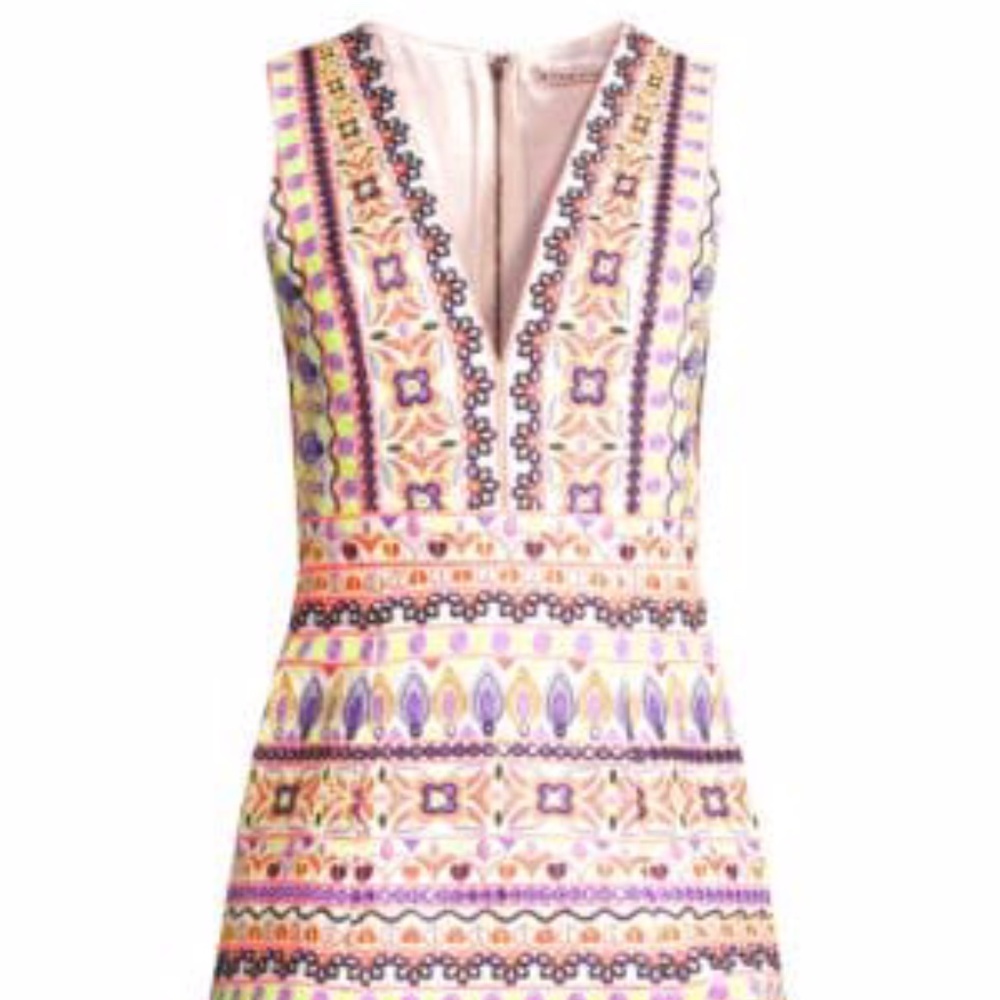 Alice + Olivia Patty Embroidered V-Neck Mini Dress - Picture 2 of 2